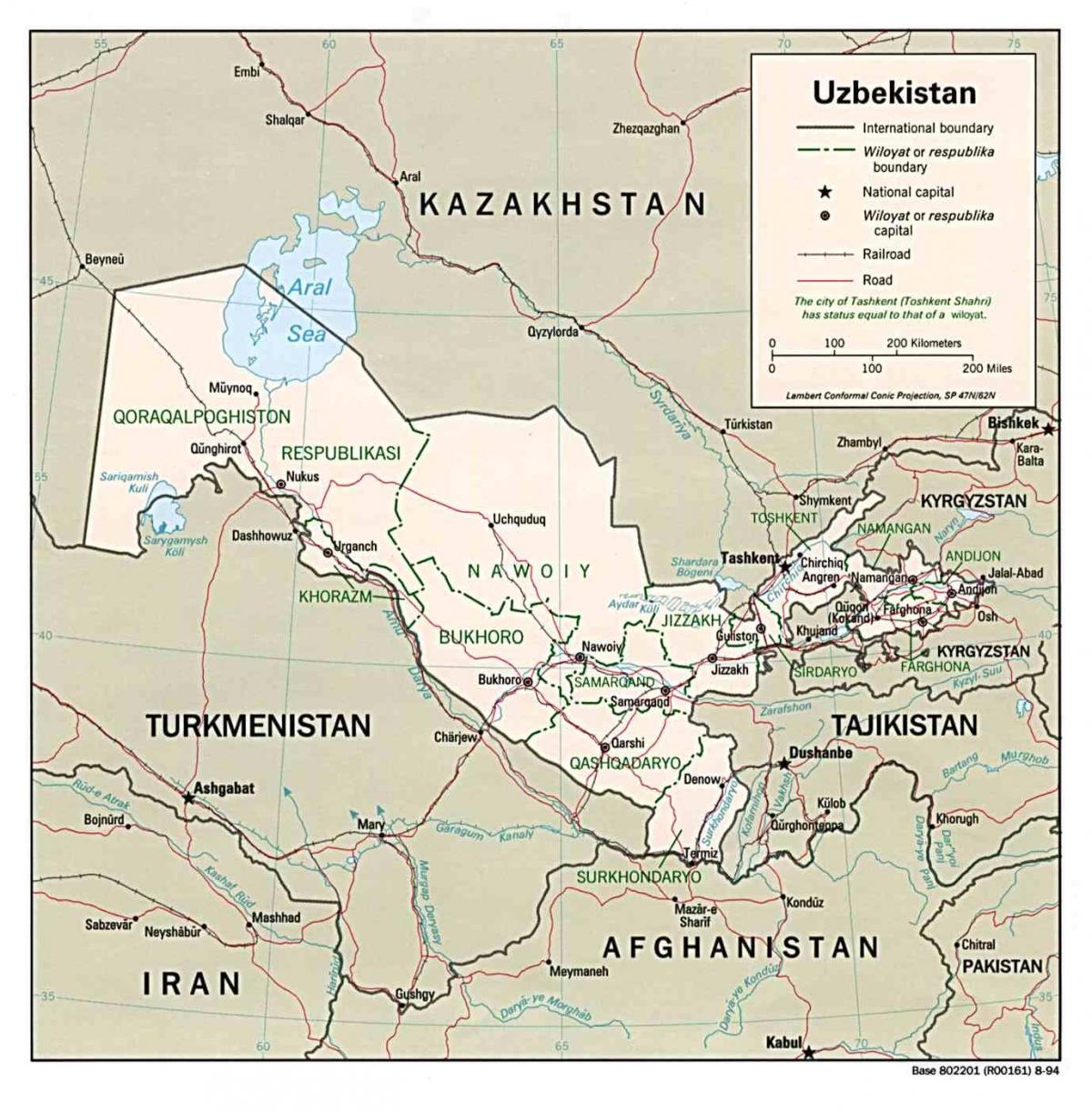 地图乌兹别克斯坦周边国家