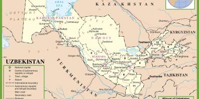 地图上的乌兹别克斯坦政治 
